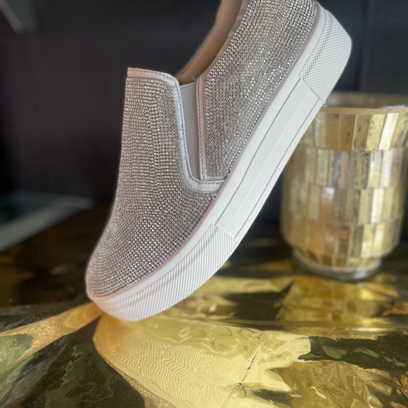 Women's Silver Slip-On Sneakers - Picture 2 of 4